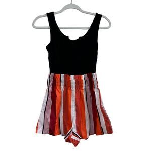 Striped Black and Multicolor Jumpsuit